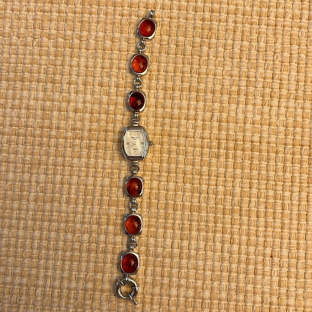 Watch bracelet with gem stone
